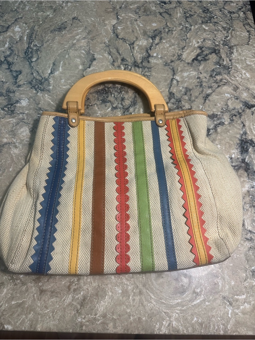 Vintage Relic Rainbow stripes canvas bag - Picture 11 of 11